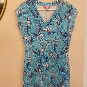 Lilly Pulitzer Hayley Dress Nice Tail Mermaid Lagoon, Size XS